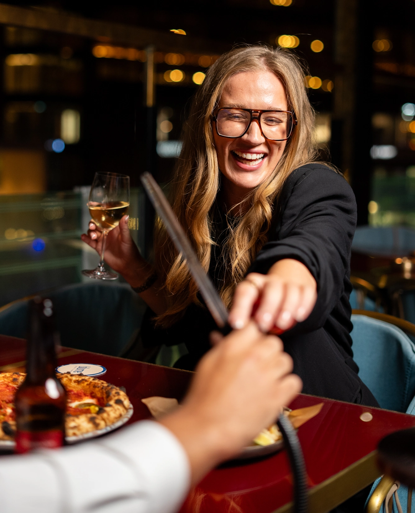 Guest enjoying the lively atmosphere at Blume Sports Lounge Dubai Marina